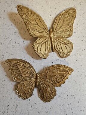 Mcm Gold Plastic Butterfly Wall Art